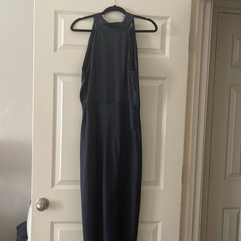 Navy Blue WAYF halter dress